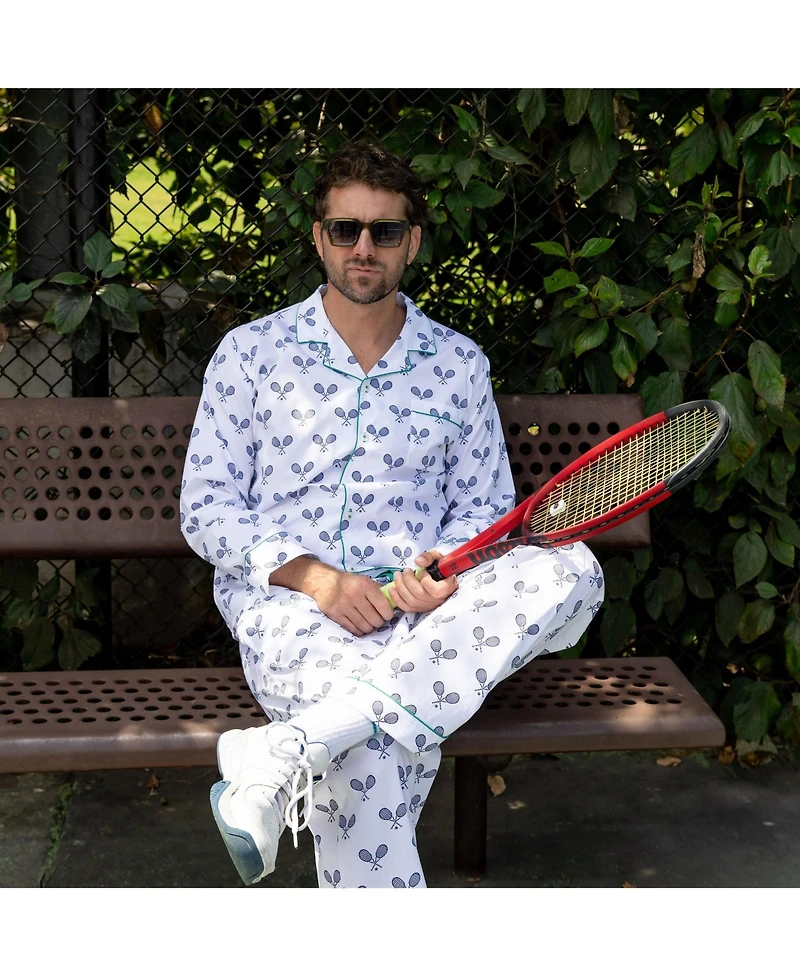 Sant and Abel Men's Tennis Navy Long Pj Set