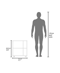 Parade Under Pedestal Sink Cabinet, 1 Door, 5 Open Compartments, Melamine Finish, White and Natural Oak