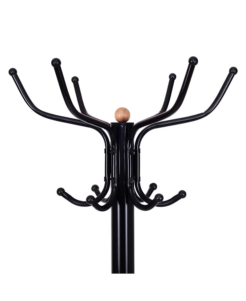 Costway Metal Coat Hat Rack Organizer Clothes Hanger Hooks Tree Stand Umbrella Holder