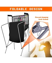 Dual Led Electronic Shot Basketball Arcade Game with 8 Game Modes 4 Balls Foldable