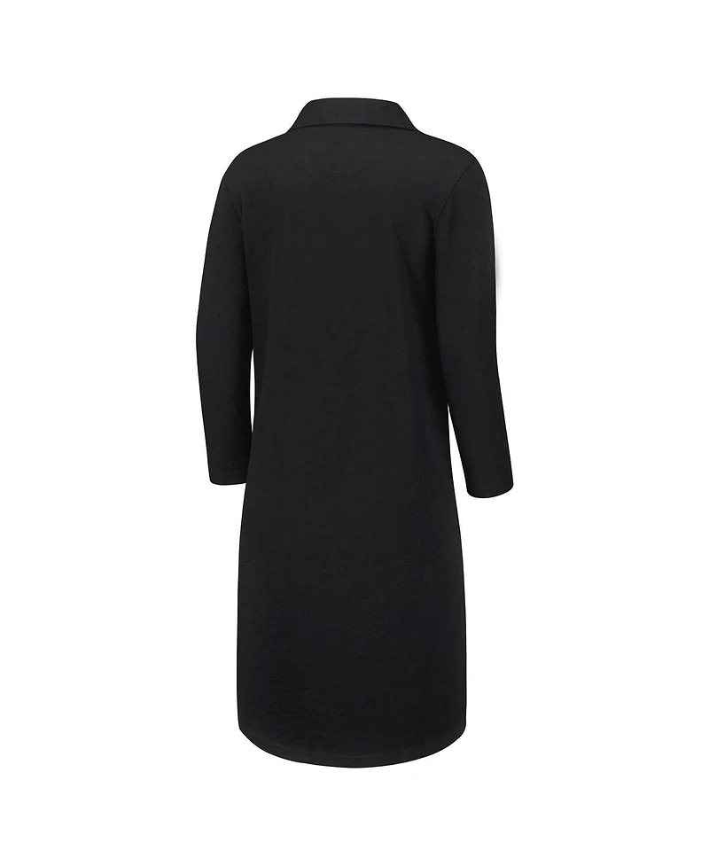 Tommy Bahama Women's Black San Francisco 49ers Ashby Isles Three-Quarter Length Sleeve Pullover Jersey Dress