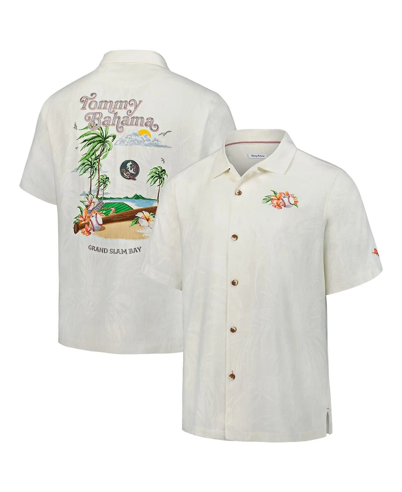 Tommy Bahama Men's White Florida State Seminoles Grand Slam Bay Camp Button-Up Shirt