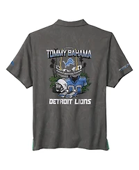 Tommy Bahama Men's Gray Detroit Lions Endzone Paradise Coolmax Button-Up Shirt