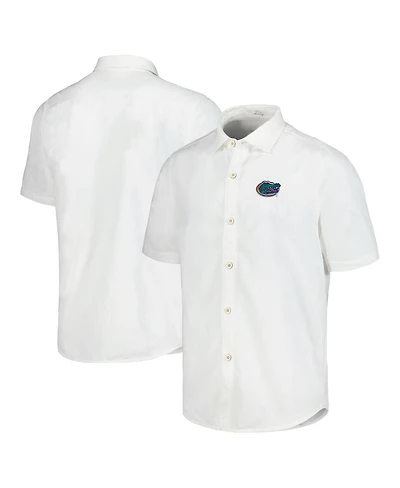 Tommy Bahama Men's White Florida Gators Coconut Point Palm Vista IslandZone Camp Button-Up Shirt