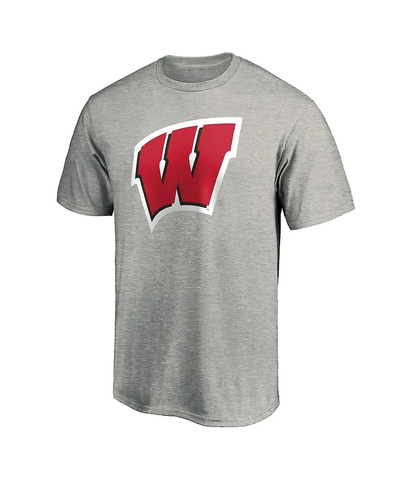 Fanatics Men's Gray Wisconsin Badgers Primary Logo T-Shirt