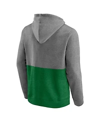 Fanatics Men's Heather Gray/Heather Green Oregon Ducks Block Party Pullover Hoodie