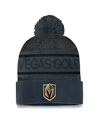Fanatics Men's Gray Vegas Golden Knights Authentic Pro Cuffed with Pom Knit Hat