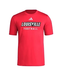Adidas Men's Red Louisville Cardinals Locker Practice Football Pre-Game T-Shirt
