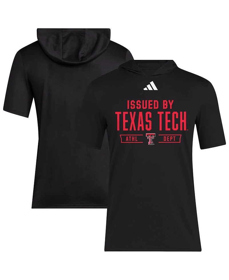 Adidas Men's Black Texas Tech Red Raiders 2025 Areoready Sideline Training Hooded T-Shirt
