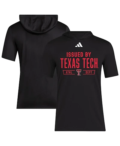 Adidas Men's Black Texas Tech Red Raiders 2025 Areoready Sideline Training Hooded T-Shirt