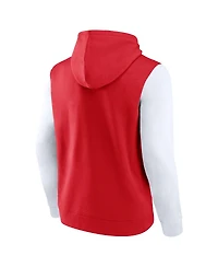 Fanatics Men's Red/White Wisconsin Badgers Outline Pullover Hoodie