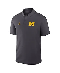 Jordan Men's Anthracite Michigan Wolverines Primetime Victory Primary Logo Performance Polo Shirt