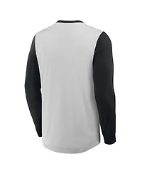 Fanatics Men's Gray/Black Baltimore Orioles Clubhouse Long Sleeve Henley Shirt