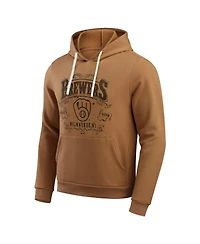 Darius Rucker Collection by Fanatics Men's Tan Milwaukee Brewers Camp Fleece Pullover Hoodie