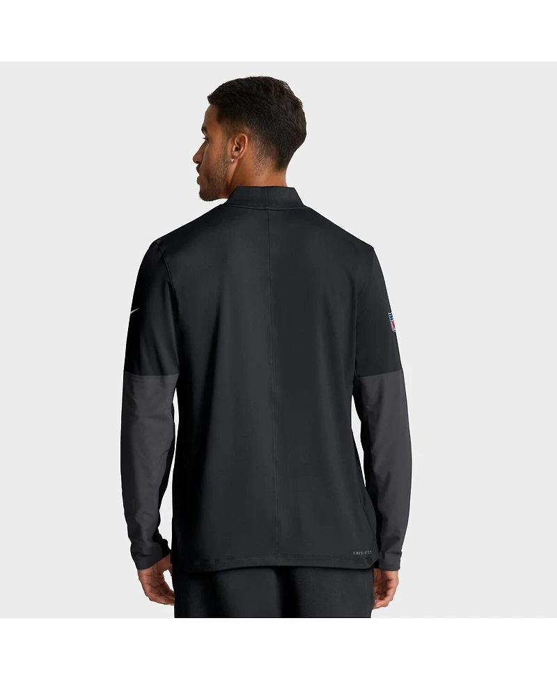 Nike Men's Black Detroit Lions Sideline Feel the Pressure Performance Half-Zip Pullover Sweatshirt
