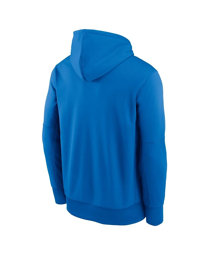 Nike Men's Blue Detroit Lions Toss Sweep Performance Pullover Hoodie