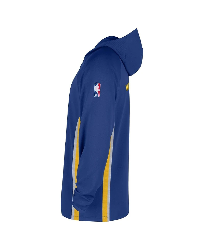Nike Men's Blue Golden State Warriors Authentic On Court Zone Quarter-Zip Dri-fit Hoodie Jacket