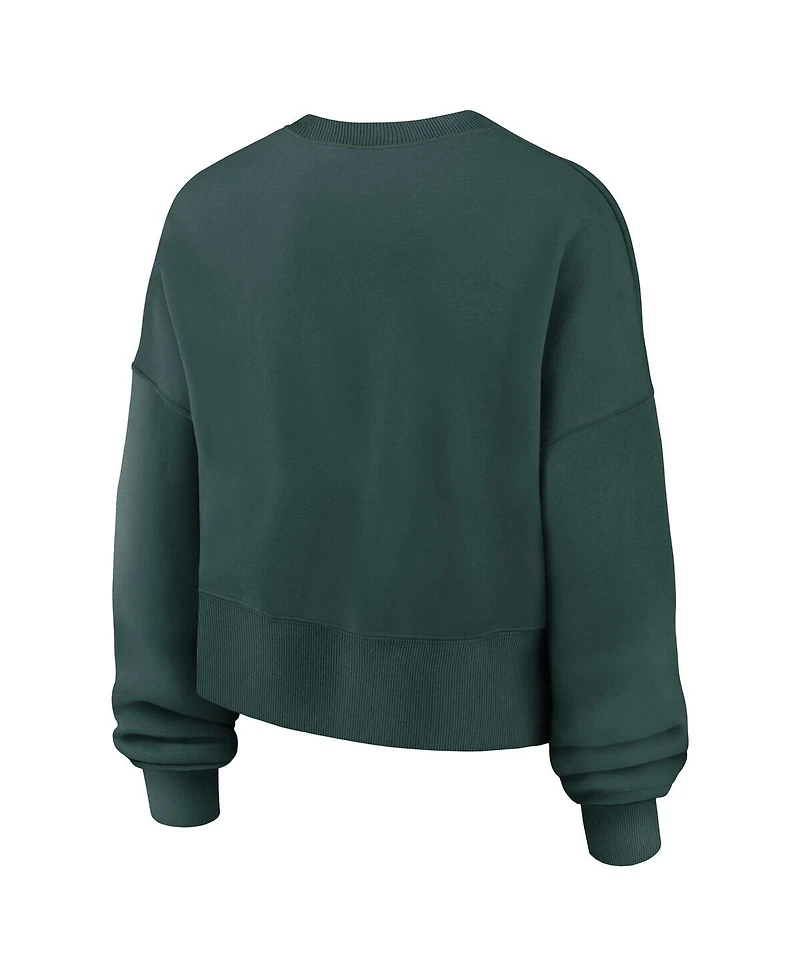 Nike Women's Green Michigan State Spartans Oversized Phoenix Arch Pullover Sweatshirt