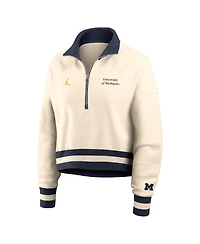 Jordan Women's Tan Michigan Wolverines Legacy Half-Zip Sweatshirt