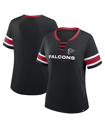 Fanatics Women's Black Atlanta Falcons Redzone Draw Play Athena Lace-Up T-Shirt