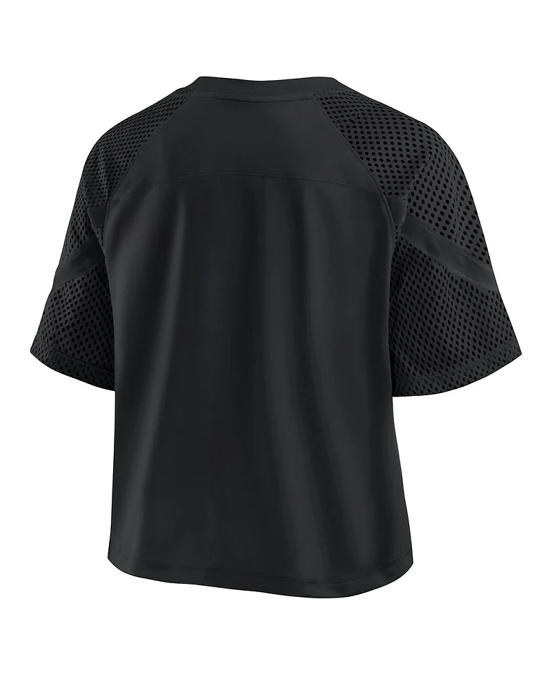 Fanatics Women's Black Dallas Cowboys Oversized Raglan V-Neck Blackout Fashion Jersey