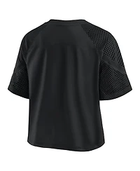Fanatics Women's Black Dallas Cowboys Oversized Raglan V-Neck Blackout Fashion Jersey