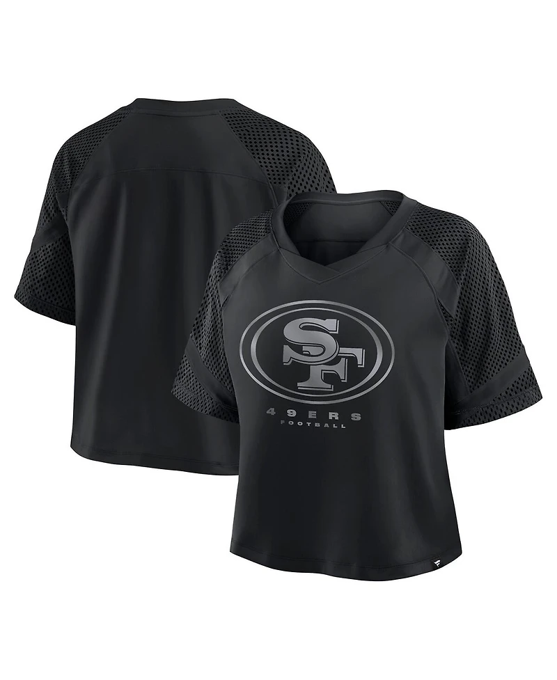 Fanatics Women's San Francisco 49ers Oversized Raglan V-Neck Blackout Fashion Jersey