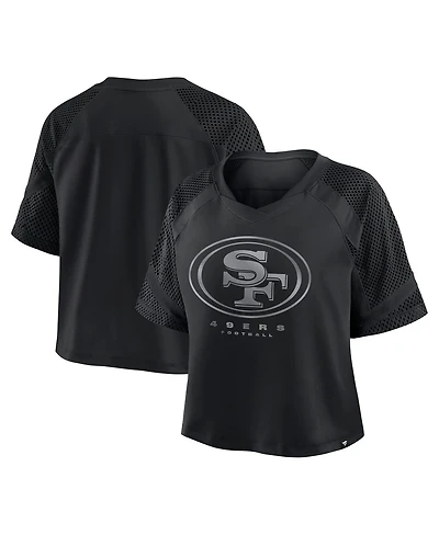 Fanatics Women's San Francisco 49ers Oversized Raglan V-Neck Blackout Fashion Jersey