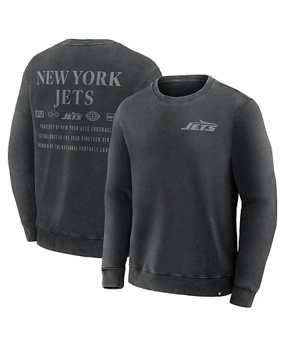 Fanatics Men's Black New York Jets Deep Route Pullover Sweatshirt