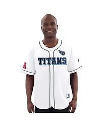 Starter Men's White Tennessee Titans Relay Full-Button Baseball Jersey