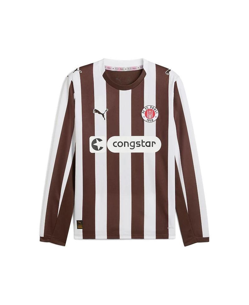 Puma Men's Brown St. Pauli 2025/26 Replica Home Long Sleeve Jersey