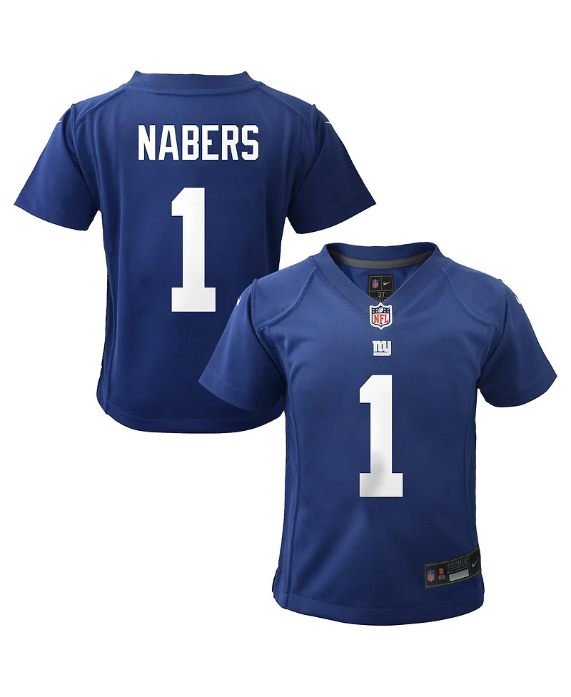 Nike Preschool Malik Nabers Royal New York Giants Team Player Game Jersey
