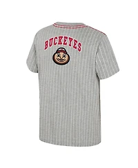 Colosseum Big Boys and Girls Heather Gray Ohio State Buckeyes Airball Baseball T-Shirt