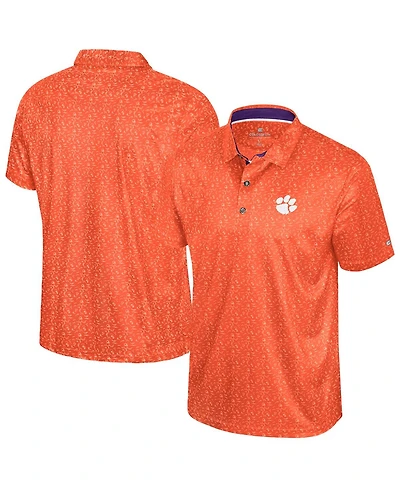 Colosseum Men's Orange Clemson Tigers Football Print Polo Shirt