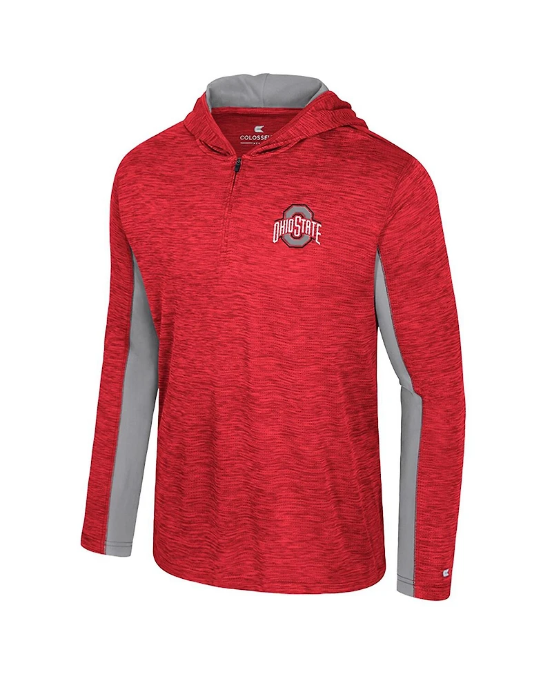 Colosseum Men's Scarlet Ohio State Buckeyes Always Sunny Quarter-Zip Hoodie