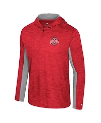Colosseum Men's Scarlet Ohio State Buckeyes Always Sunny Quarter-Zip Hoodie