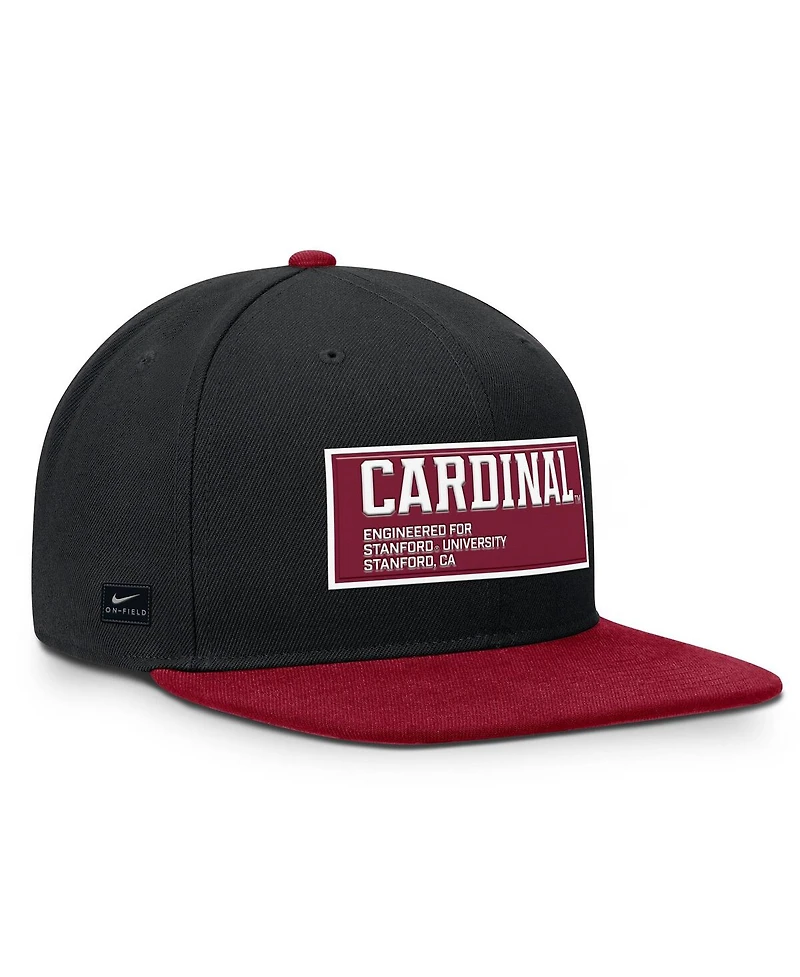 Nike Men's Black/Cardinal Stanford Cardinal 2025 On-Field Patch Pro Dri-fit Snapback Hat