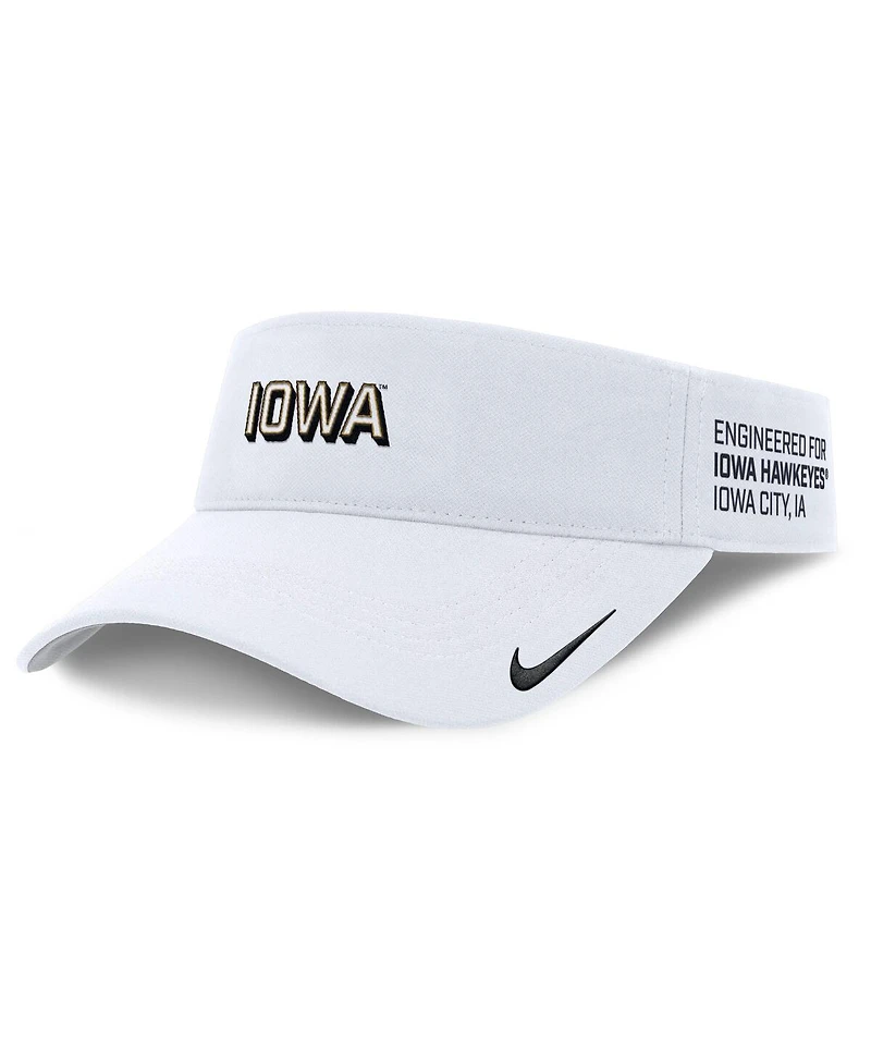 Nike Men's White Iowa Hawkeyes 2025 On-Field Gameday Performance Ace Adjustable Visor Hat