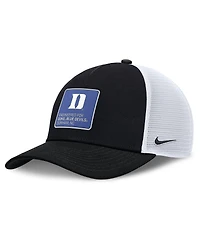Nike Men's Black/White Duke Blue Devils 2025 On-Field Rise Engineered Trucker Adjustable Hat