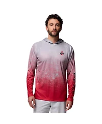 Columbia Men's Gray Ohio State Buckeyes Pfg Gradient Water Super Terminal Tackle Hoodie T-Shirt