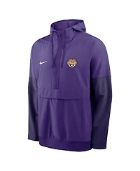 Nike Men's Purple Lsu Tigers Anorak Half-Zip Hoodie Jacket