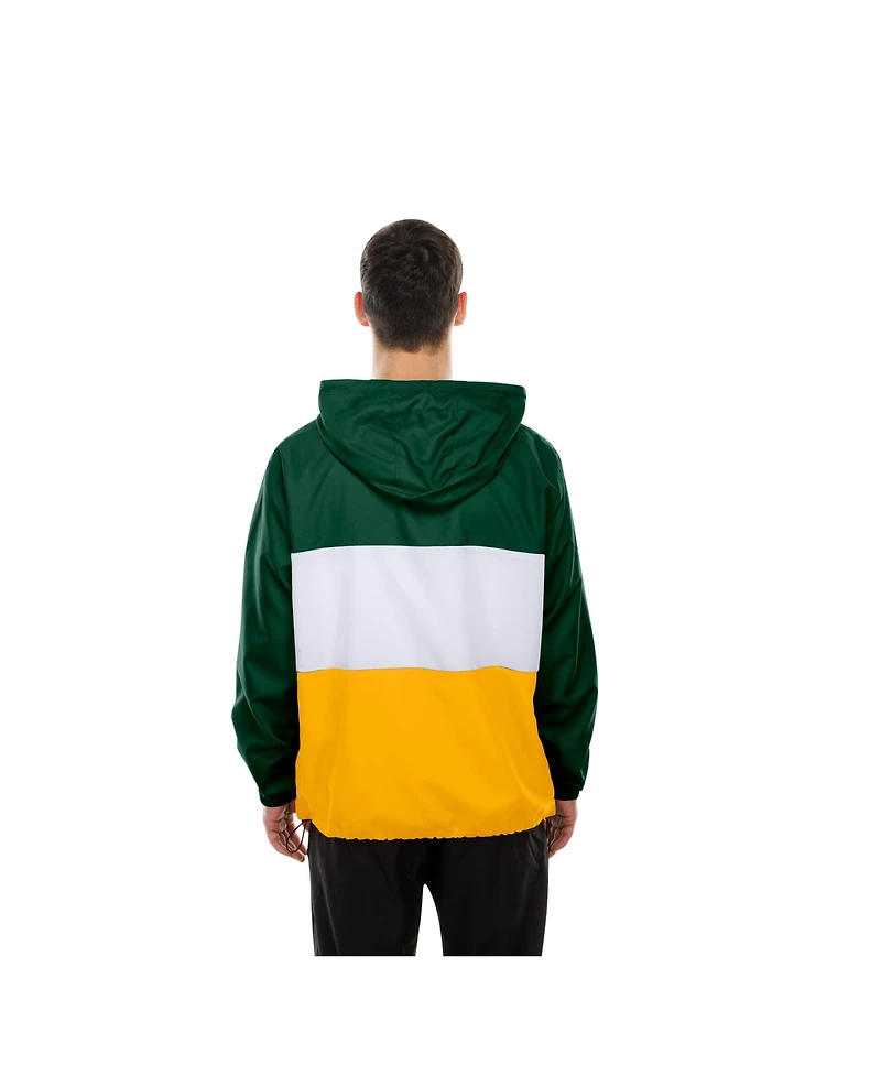 New Era Men's Green Bay Packers Ripstop Quarter-Zip Hooded Windbreaker
