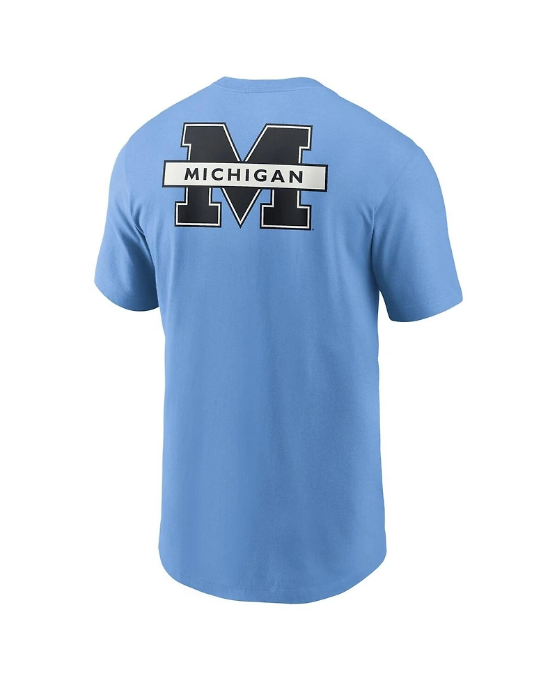 Jordan Men's Valor Blue Michigan Wolverines Record Shattered 2-Hit T-Shirt
