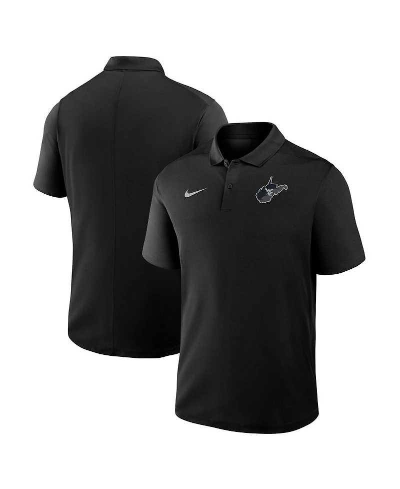 Nike Men's Black West Virginia Mountaineers Built on Bravery Victory Dri-fit Polo Shirt