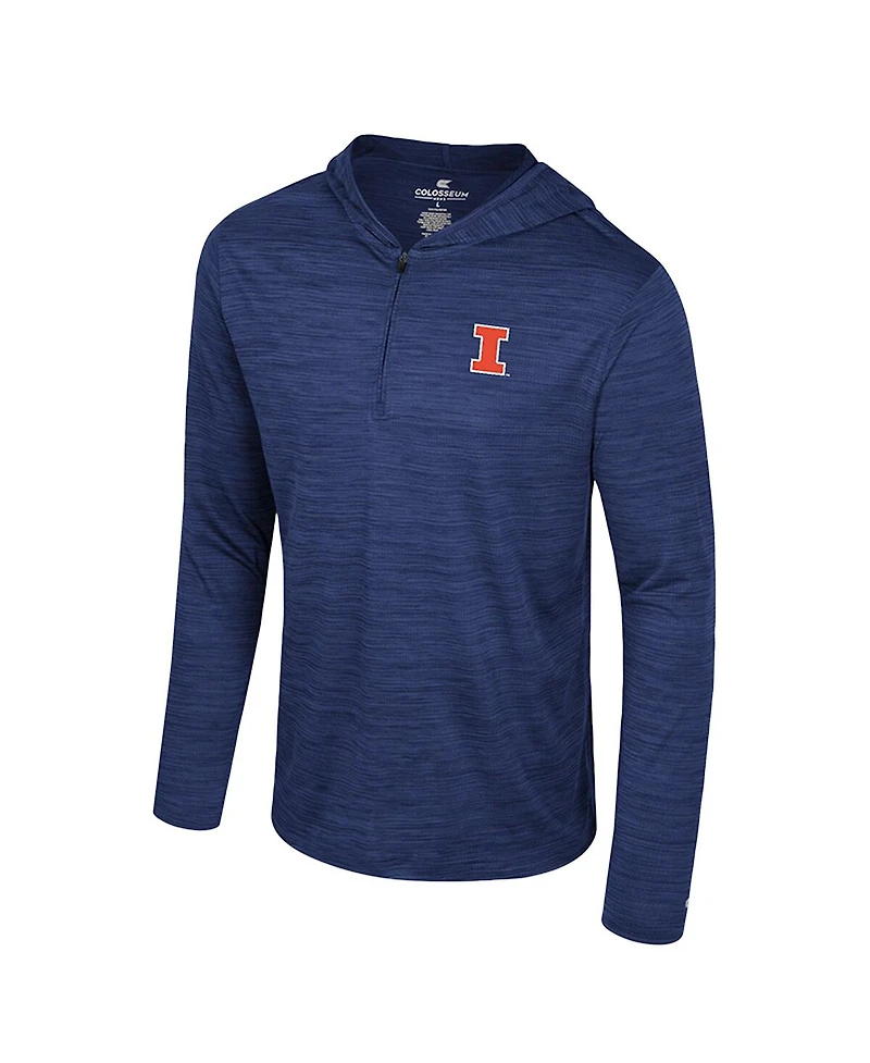 Colosseum Men's Navy Illinois Fighting Illini Always Sunny Lightweight Quarter-Zip Hoodie