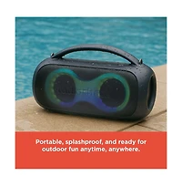 RadioShack 20W Black and Gray Wireless Bluetooth Portable Speaker with Rgb Lights Fm Radio True Wireless