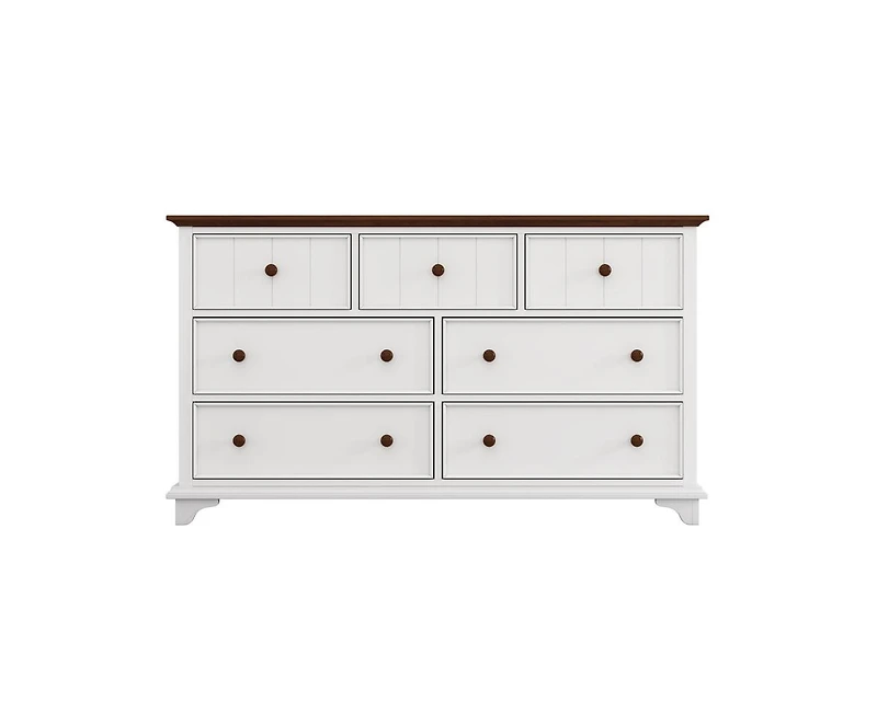 Casainc Wooden Storage Cabinet with 7-Drawer Dresser