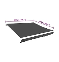 vidaXL Awning Anthracite Polyester with Pu coating 118.1 x 98.4 in