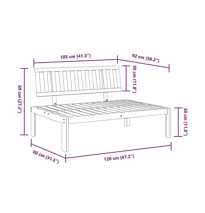 Pallet Sofa Wood color Solid acacia wood Standard Modular