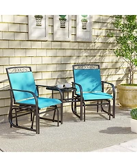 Outsunny 2-Person Outdoor Glider Chair with Table for Garden